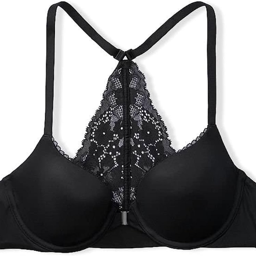 NEW NWT Victoria Secret Comfort Lace Racerback Bra. Black. 32DDD